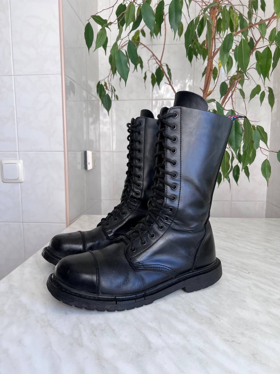 Rare Leather High Steal Boots Avantgarde England Boots