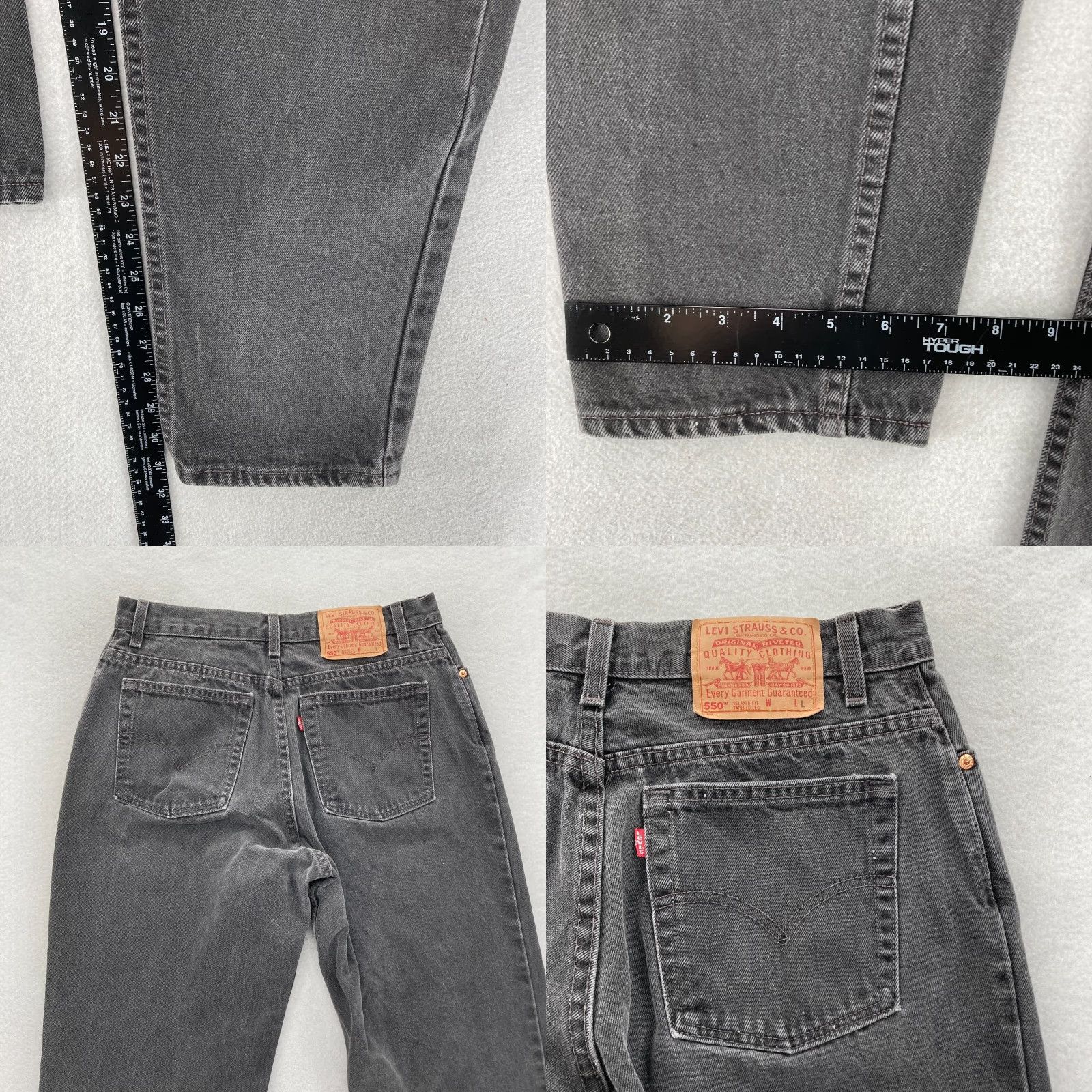 Levi's Vintage Levi's 550 Jeans Women's 14 Long Relaxed Tapered Black Denim 2000 Levi's 550 90s Jeans Women Black Denim Long Relaxed Tapered Jeans Size 36" / US 14 / IT 50 - 8 Thumbnail
