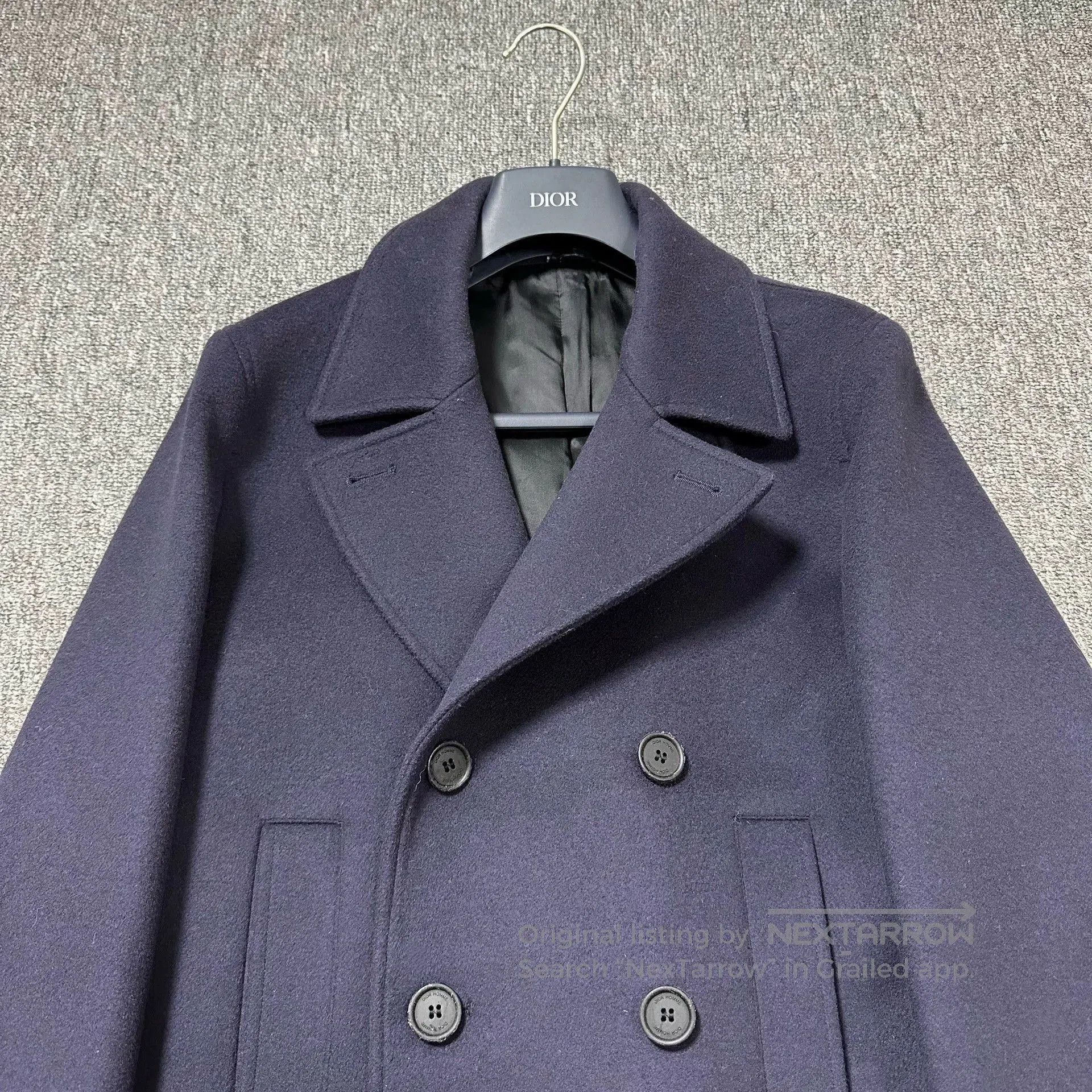 Dior Blue Double-Breasted Heavy Coat Size S. Size US S / EU 44-46 / 1 - 2 Thumbnail