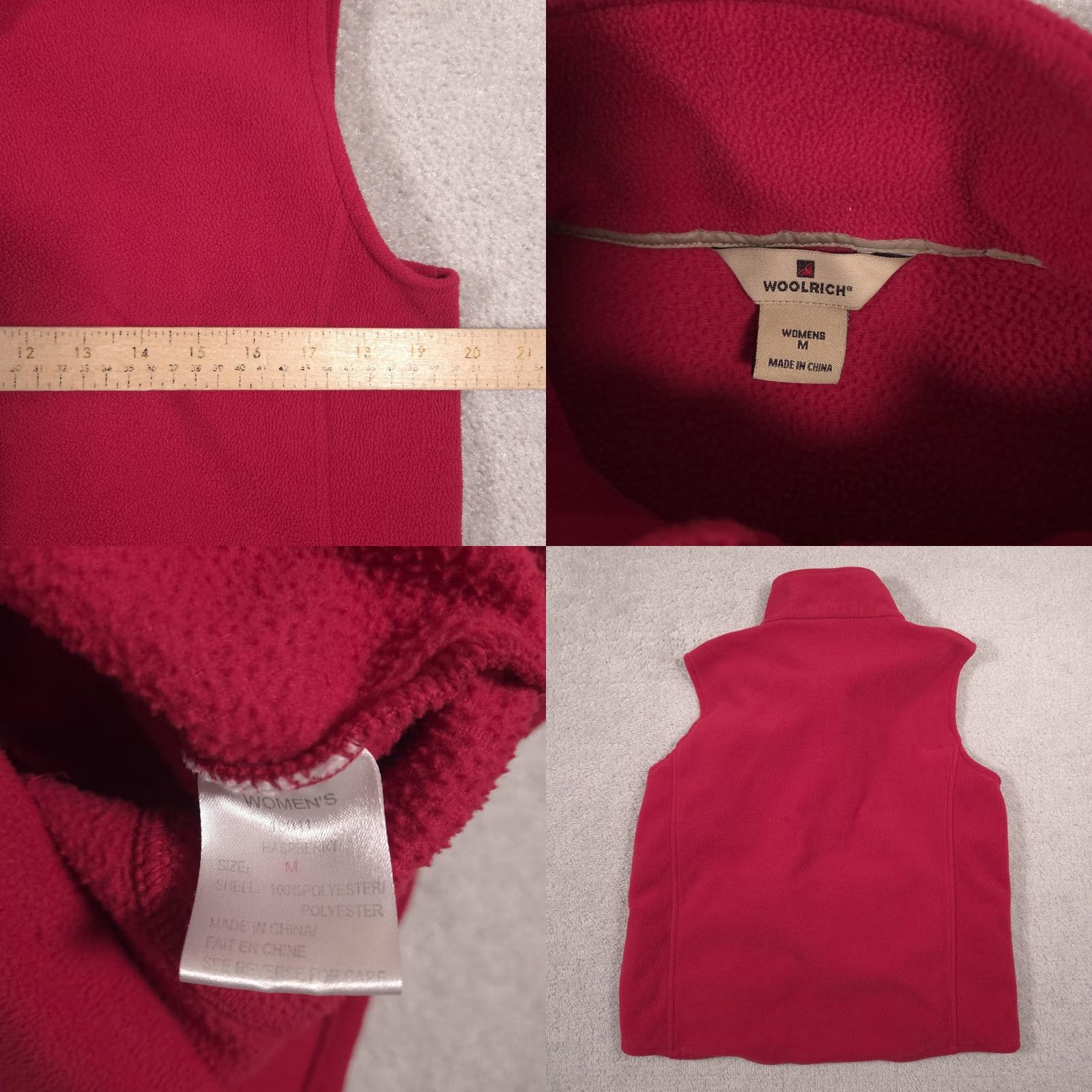 Vintage Woolrich Vest Womens Medium Red Fleece Full Zip Collar Pockets Outdoor Warm Size M / US 6-8 / IT 42-44 - 8 Thumbnail
