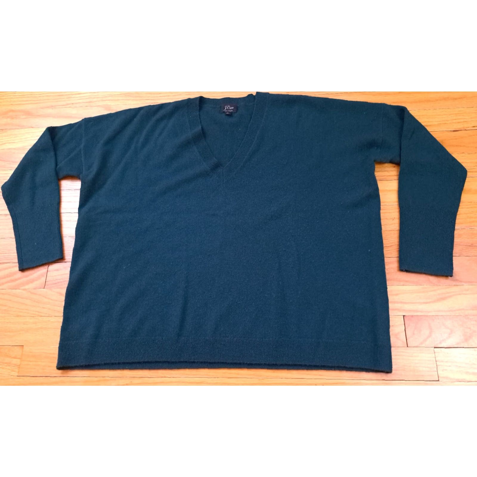 J.Crew VINTAGE J.CREW Sweater V-Neck Unisex Adults Large L Green Lambswool Pullover 100% Wool Kid? Size US L / EU 52-54 / 3 - 2 Thumbnail