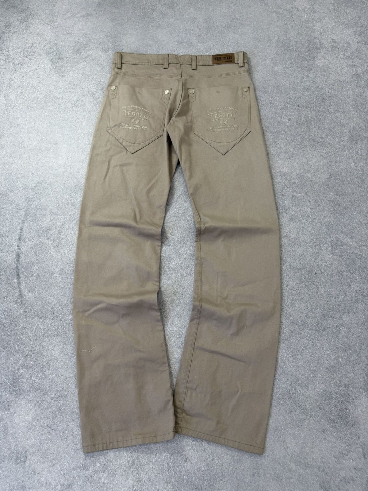 Japanese Brand Vintage Streetwear Flared Bootcut Baggy Beige Y2K Jeans Size US 30 / EU 46 - 11 Thumbnail