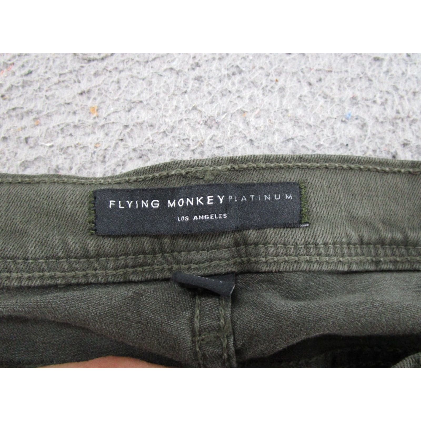 Vintage Flying Monkey Platinum Green Stretch Denim Skinny Jeans Raw Hem Ankle Size 27 Women Slim 5-Pocket Design Cotton Blend Denim Jeans Green 27in Womens Size 27" / US 4 / IT 40 - 4 Thumbnail