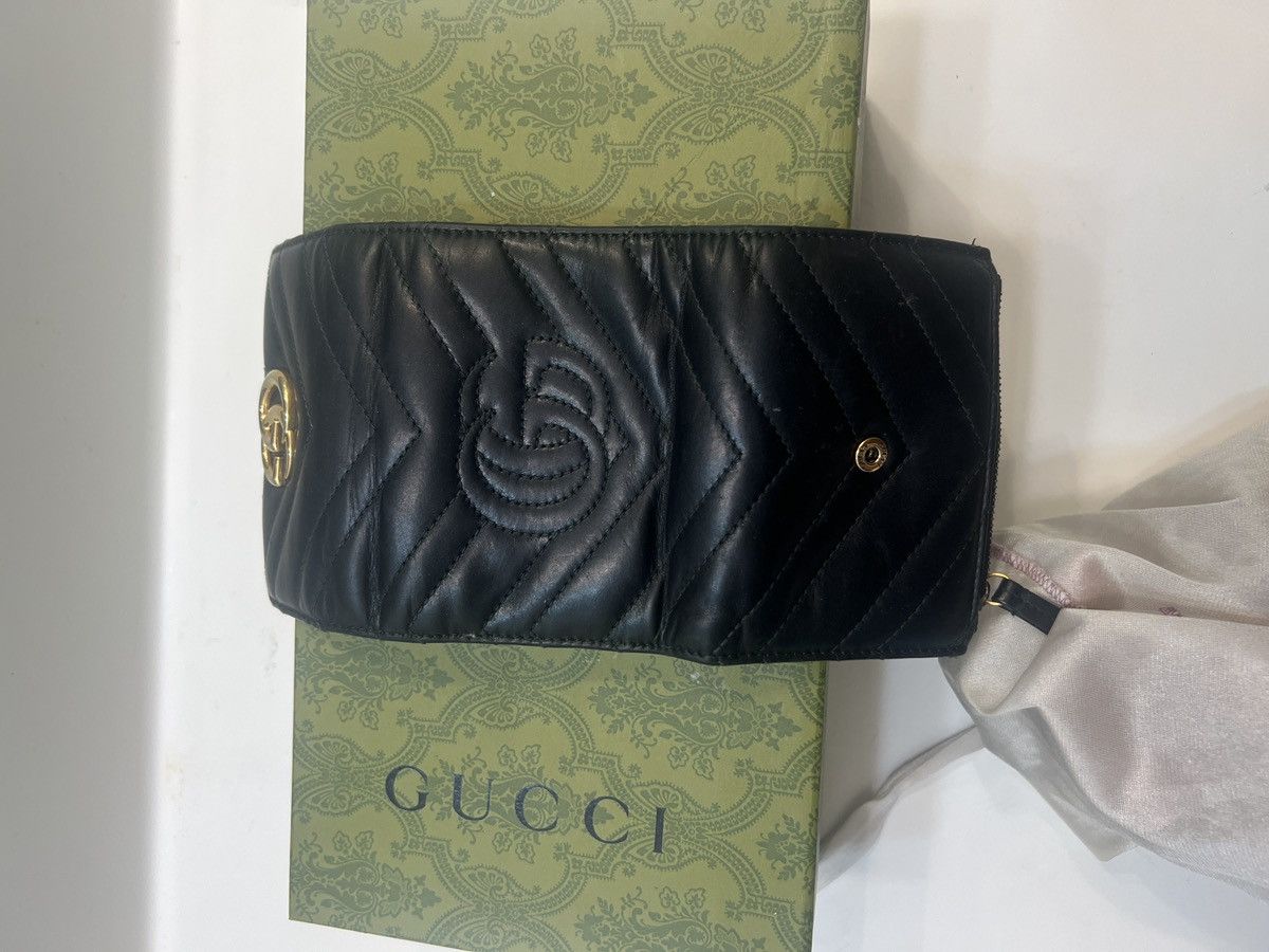Gucci GUCCI Tri Fold Wallet GG Marmont Leather Black 474802 Size ONE SIZE - 3 Thumbnail