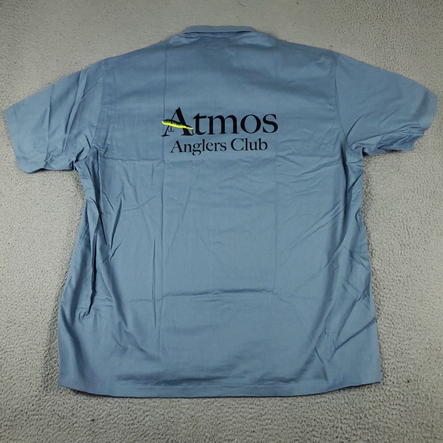 Vintage Atmos Shirt Men XL Blue Atmos Button-Up Shirt - Relaxed Fit, Short Sleeve, Collared, Classic/Preppy, Solid Cotton, Regular Size, Mens Size US XL / EU 56 / 4 - 3 Thumbnail