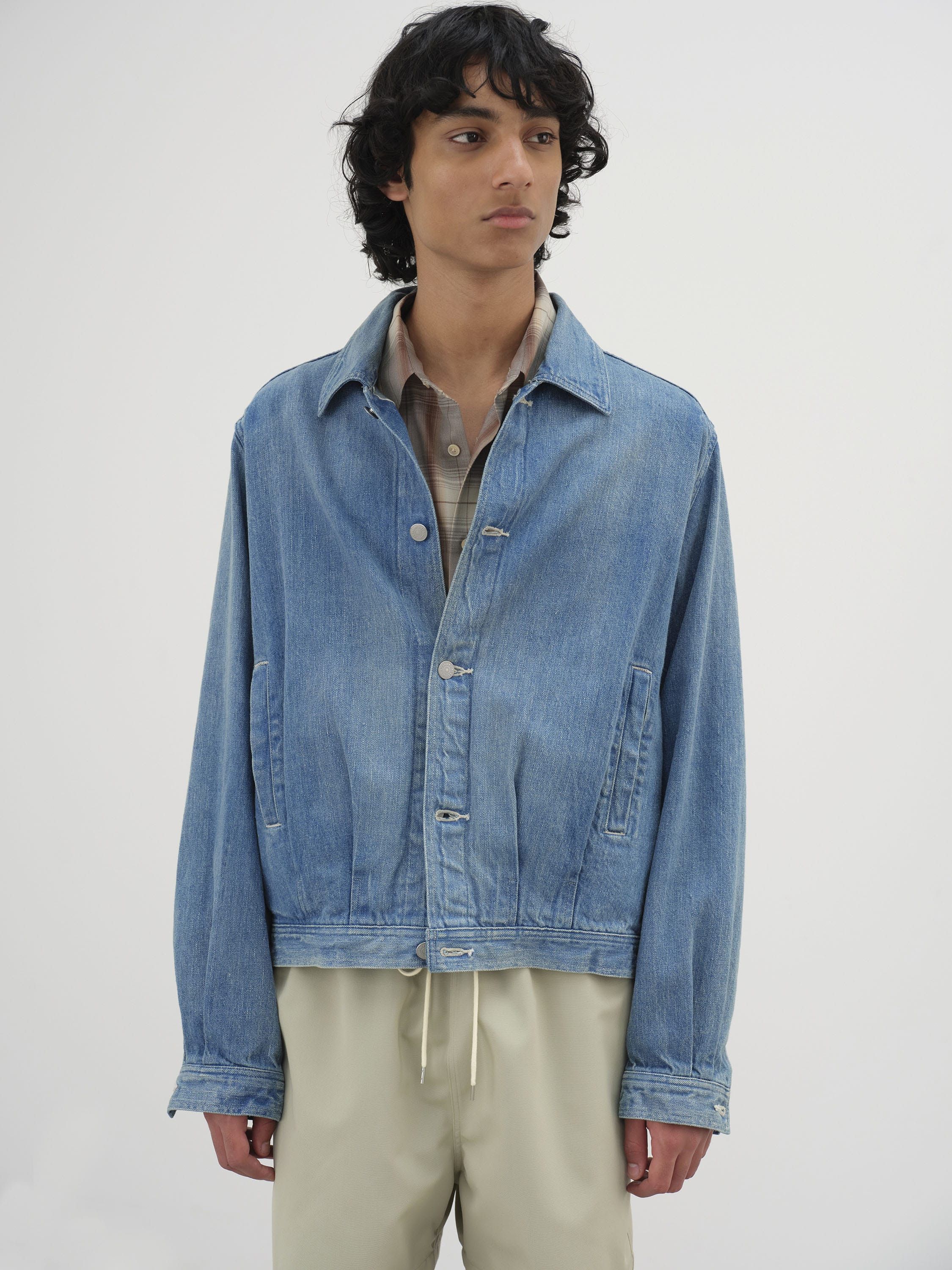 Auralee Auralee Selvedge Faded Light Denim Blouson Size US S / EU 44-46 / 1 - 1 Thumbnail