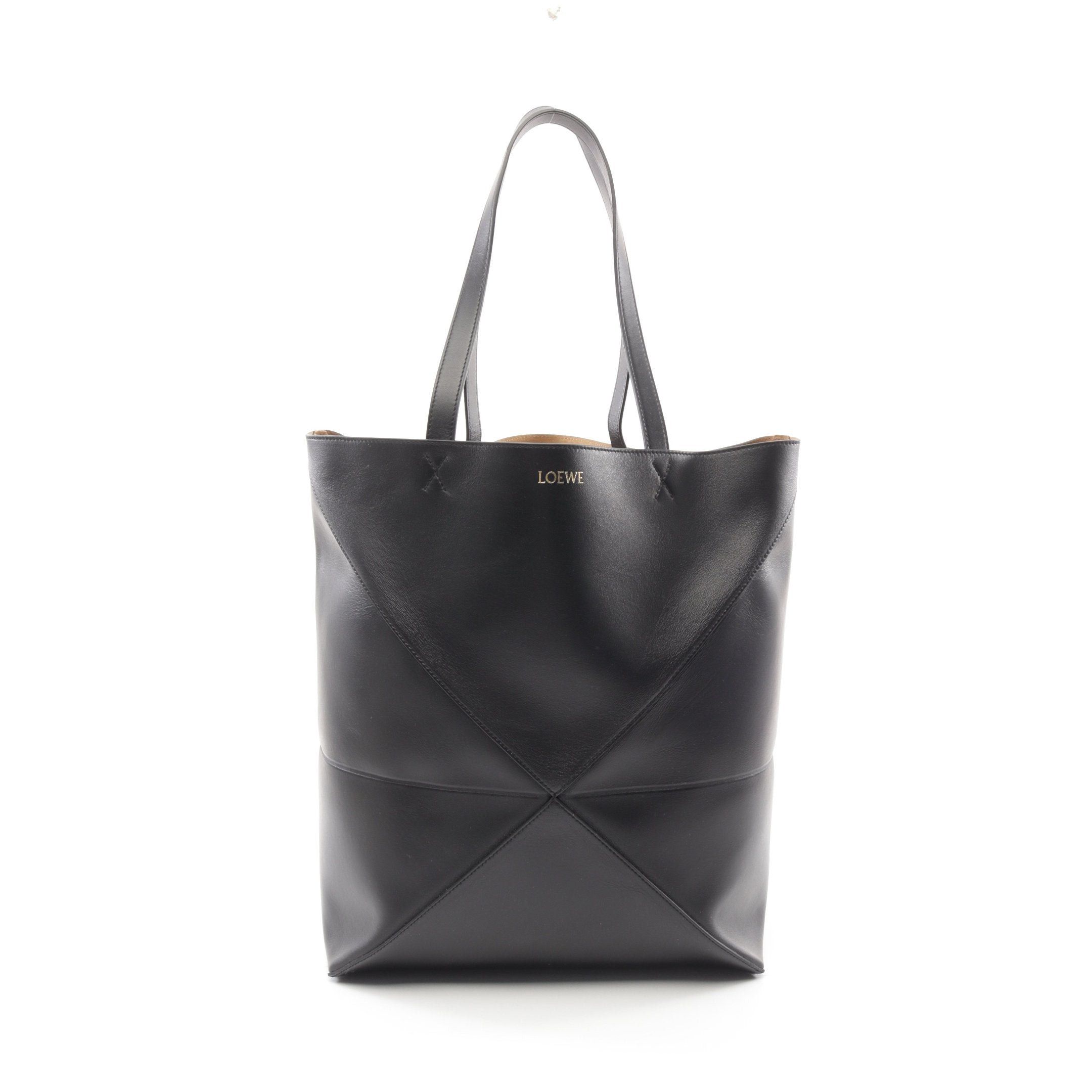 Loewe Loewe Puzzle Fold Xl Shoulder Bag Tote Leather Black Size ONE SIZE - 1 Thumbnail