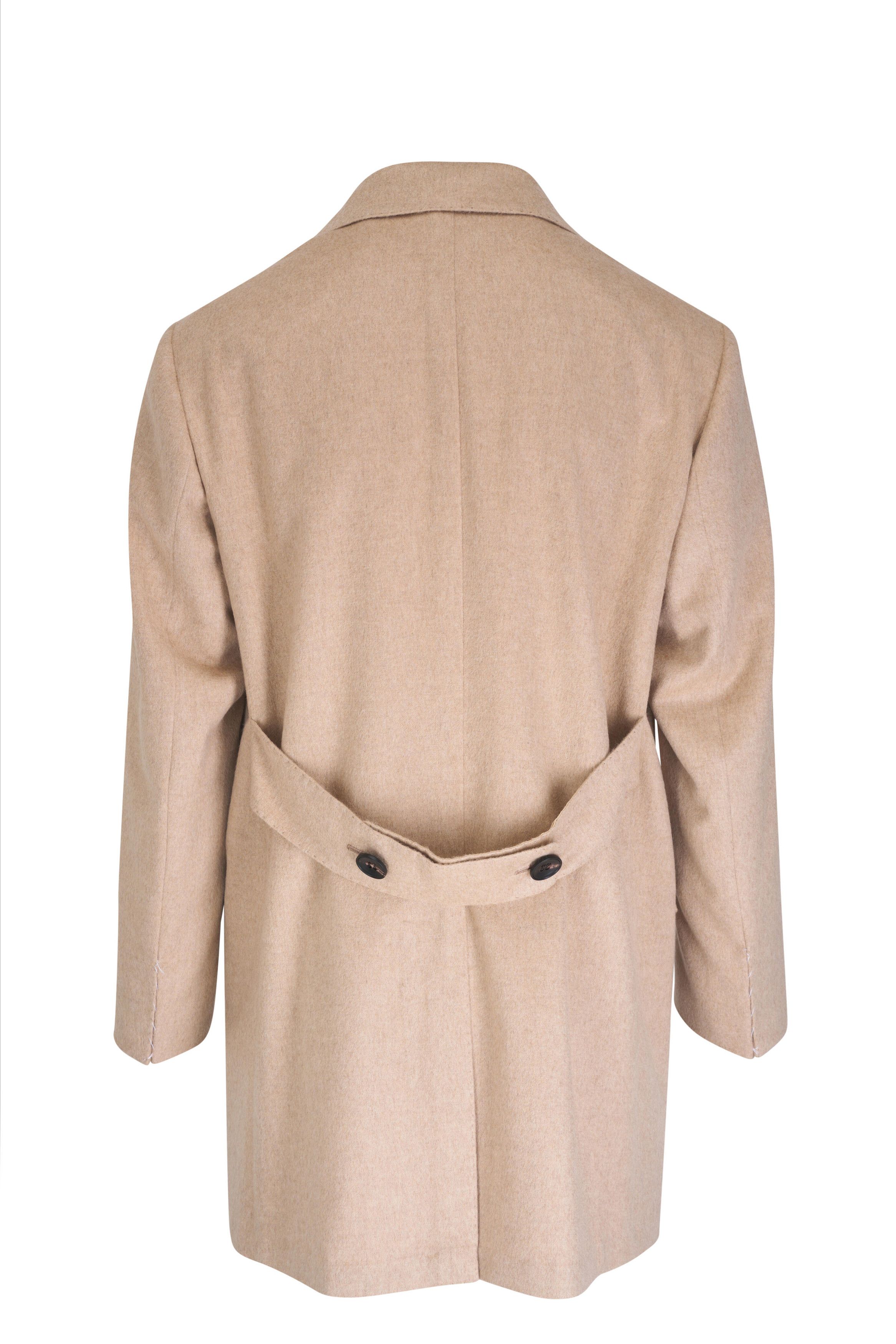 Kiton o1mtch0225 Cashmere Long Top Coat in Tan Size US M / EU 48-50 / 2 - 2 Thumbnail
