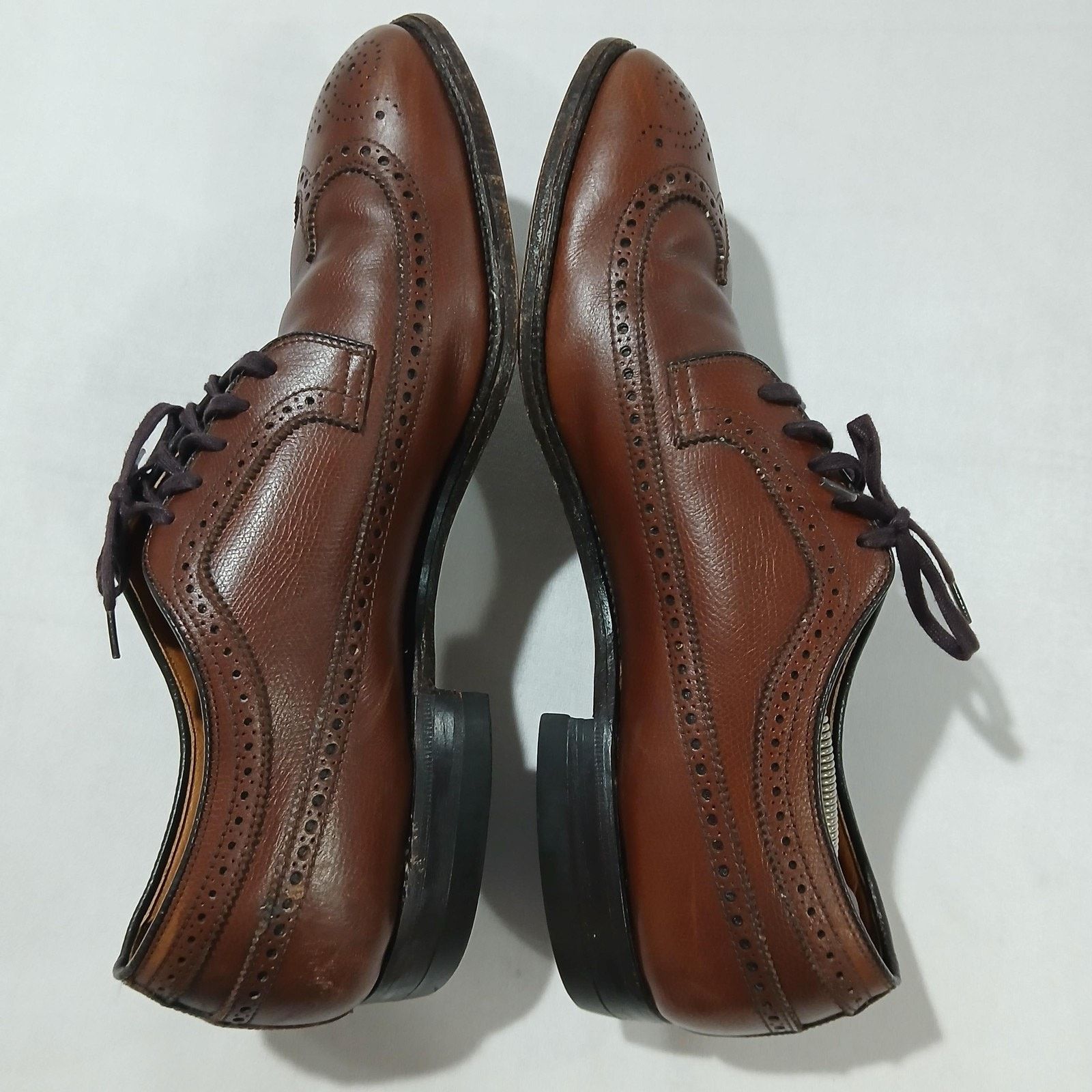 Alden Alden Mens 13 AA/B Brown Leather Longwing Blucher Wingtip Size US 13 / EU 46 - 5 Thumbnail