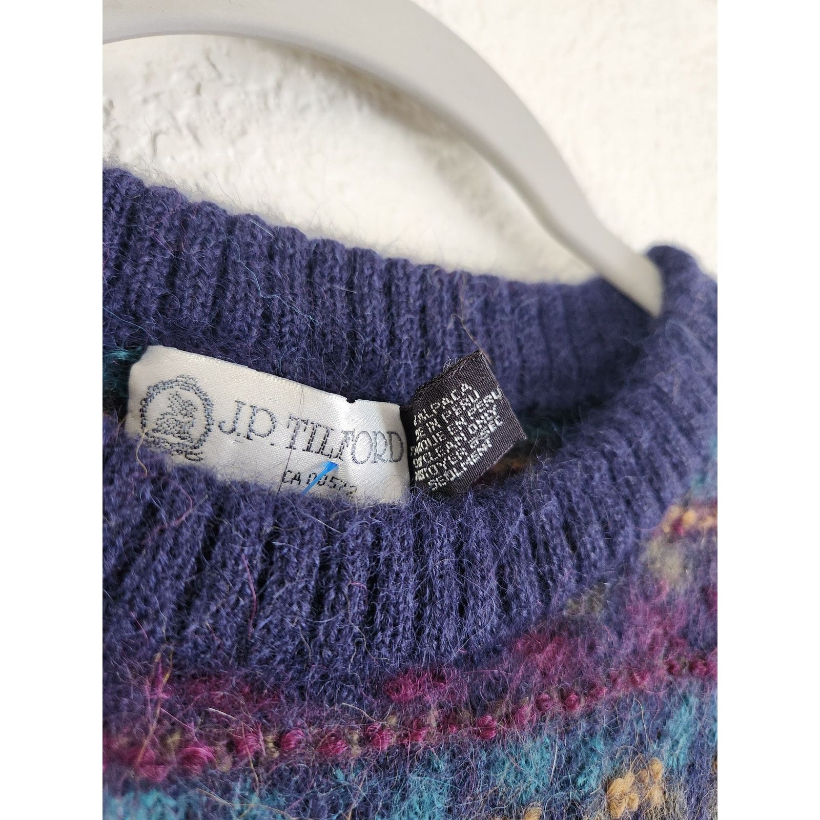 J.P. Tilford J.P Tilford 100% Alpaca Unisex Multicolor Sweater-Medium Size US M / EU 48-50 / 2 - 6 Thumbnail