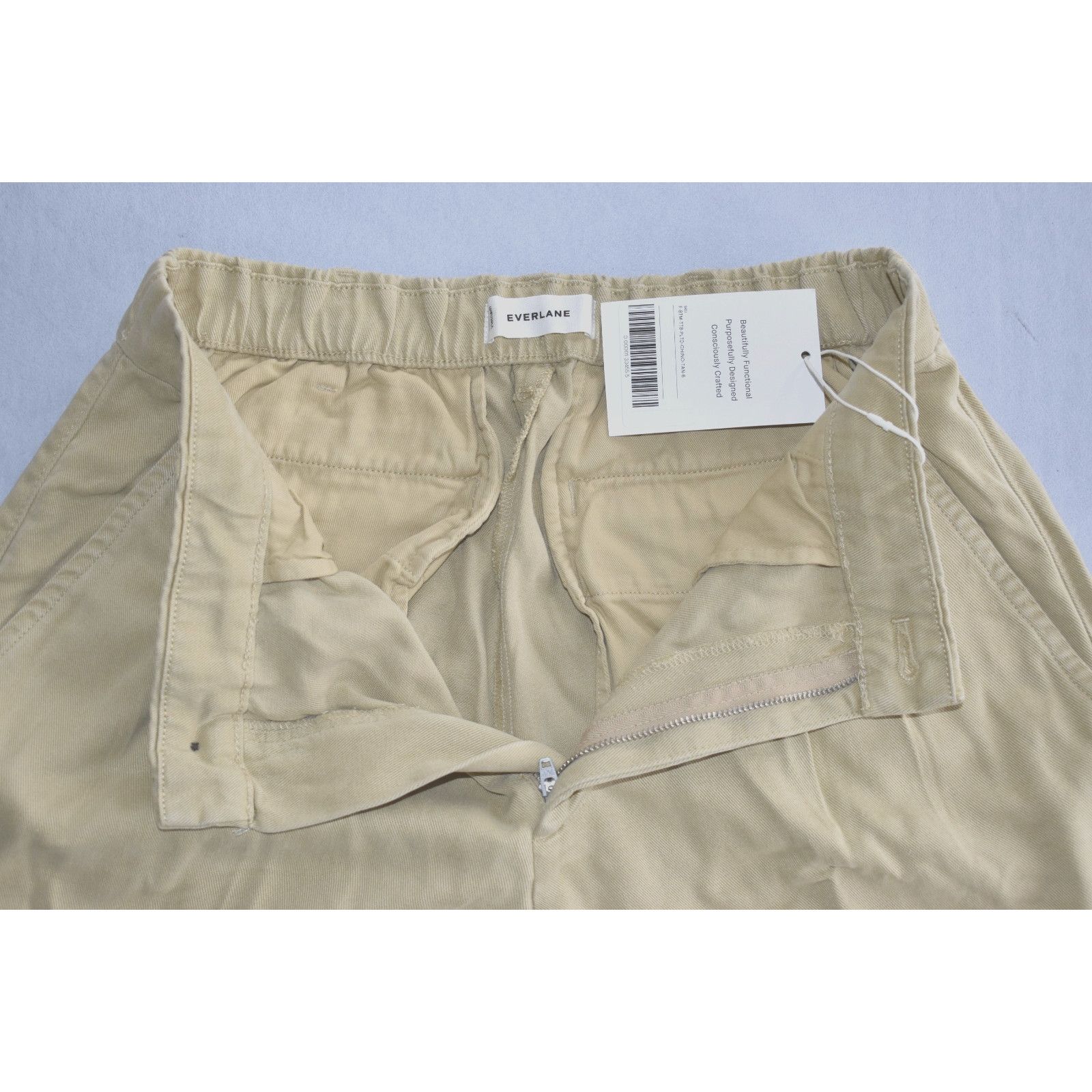 Everlane NWT EVERLANE Pleated Slash Pocket Wide Leg Tan Chino Pants 6 Size 28" / US 6 / IT 42 - 5 Thumbnail