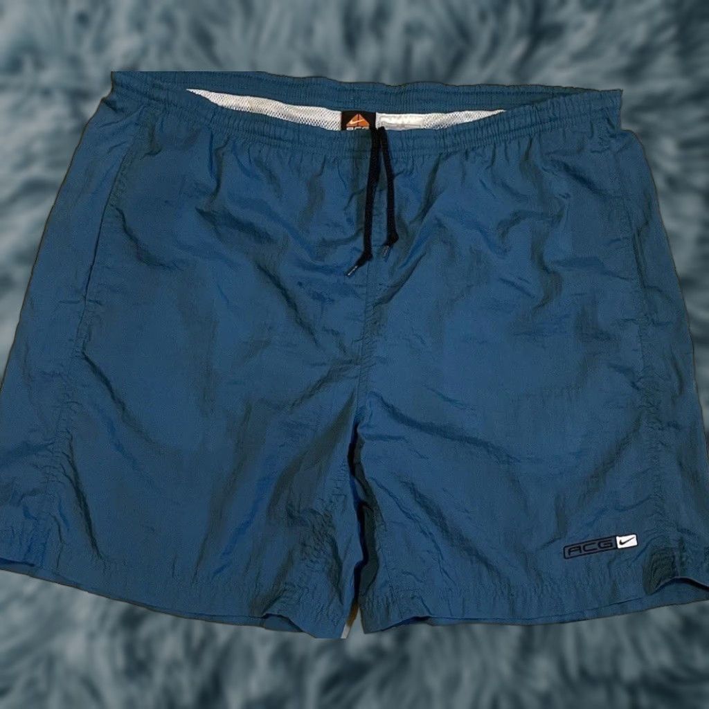 Nike VINTAGE Nike ACG Board Shorts XL Blue 90s Surf Beach Sports Swim Trunks Mens Size US 36 / EU 52 - 1 Thumbnail