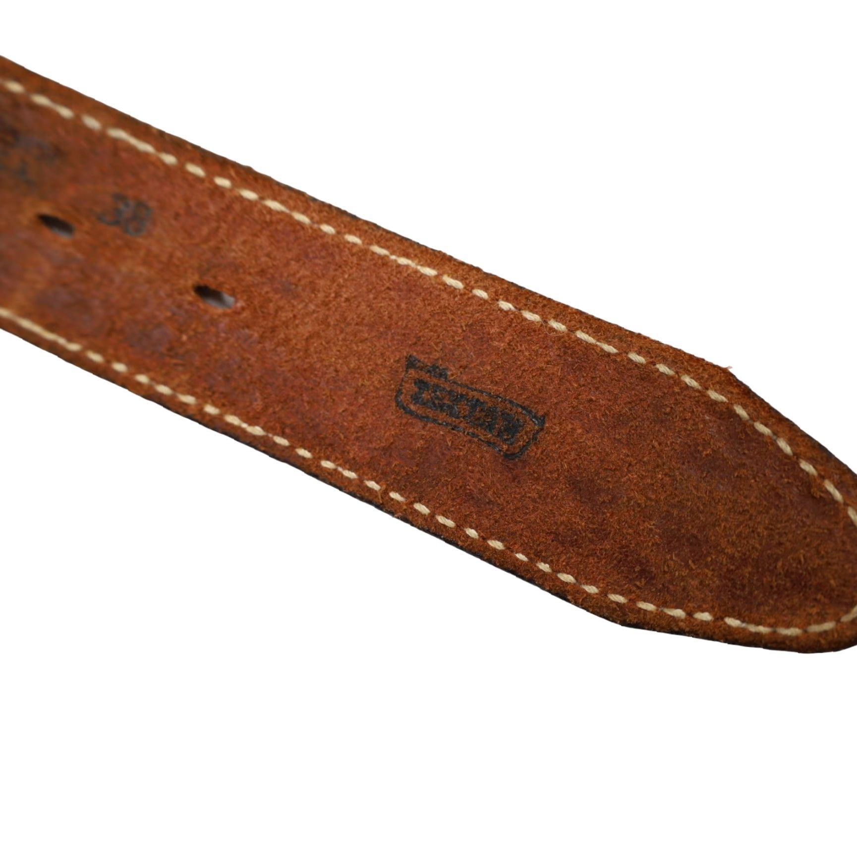 Vintage VINTAGE Carves Chariot Belt Buckle W/Tex Tan Woven Leather Belt Brown 38" Men's Belt Buckle 38" Brown Vintage Mens Size 38 - 6 Thumbnail
