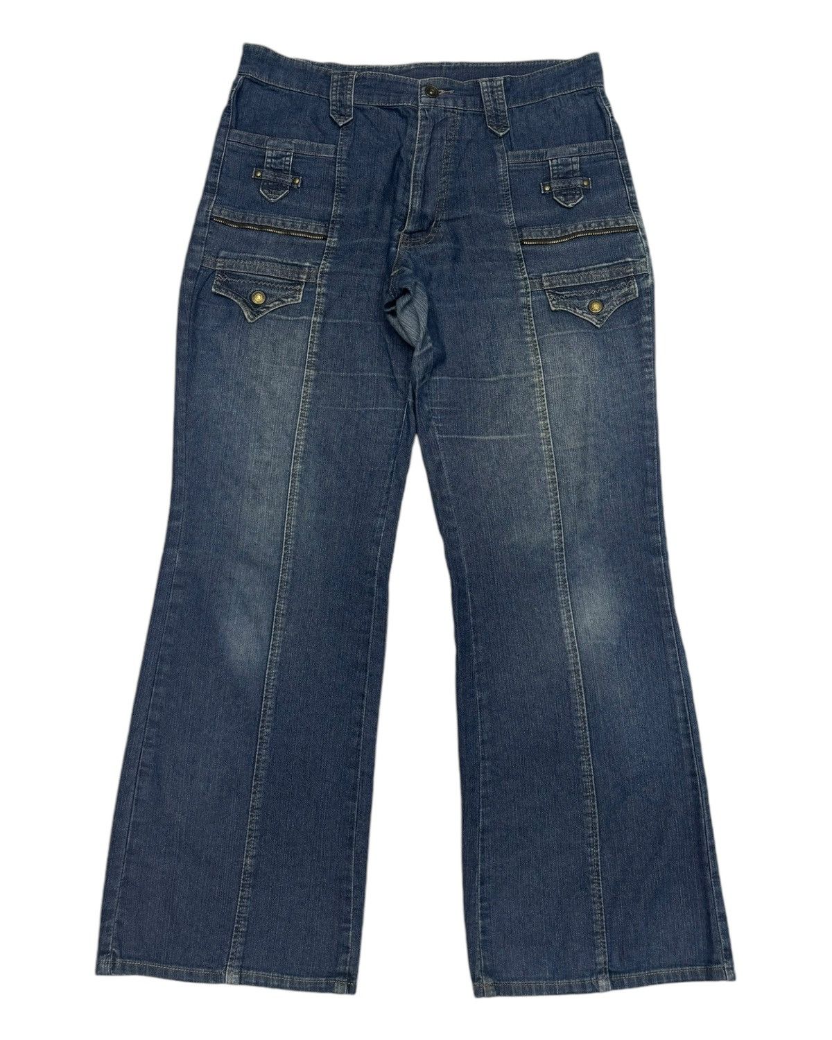 Japanese Brand VINTAGE JAPANESE UNBRAND BAGGY FLARED JEANS Size US 32 / EU 48 - 7 Thumbnail
