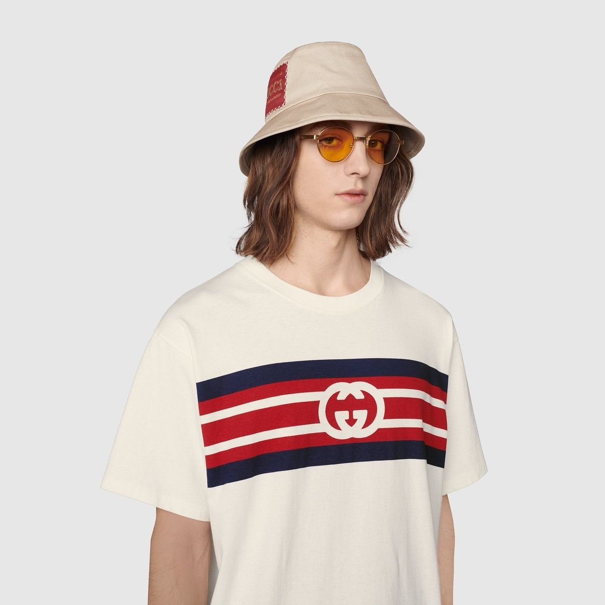 Gucci o1s1wg111025 Interlocking G Stripe Print T-Shirt Multicolor Size US XXL / EU 58 / 5 - 5 Thumbnail