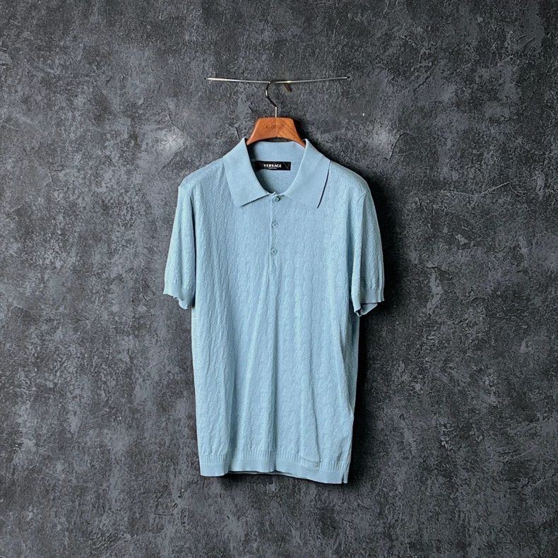 Versace Versace Blue lapel short-sleeved polo shirt Size US S / EU 44-46 / 1 - 1 Thumbnail