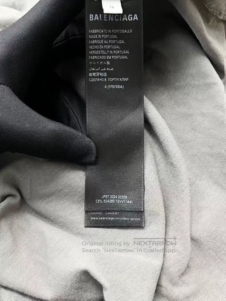 Balenciaga Balenciaga Washed Grey Fissured Letter Logo Slightly Destr Size US XL / EU 56 / 4 - 5 Thumbnail