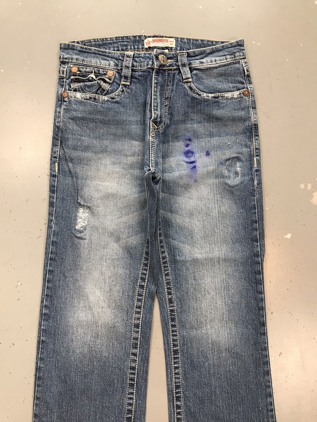 True Religion × Vintage Vintage true religion rainbow Billy samurai embroiderd denim Size US 34 / EU 50 - 4 Thumbnail
