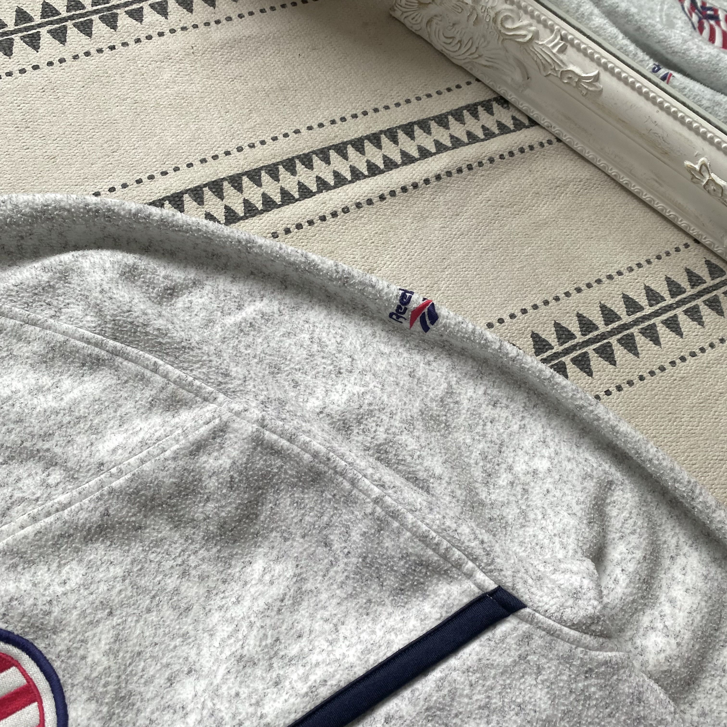 Reebok Vintage 80-90s Reebok Fleece Sweater Centr Logo Anorak Size US XL / EU 56 / 4 - 6 Thumbnail