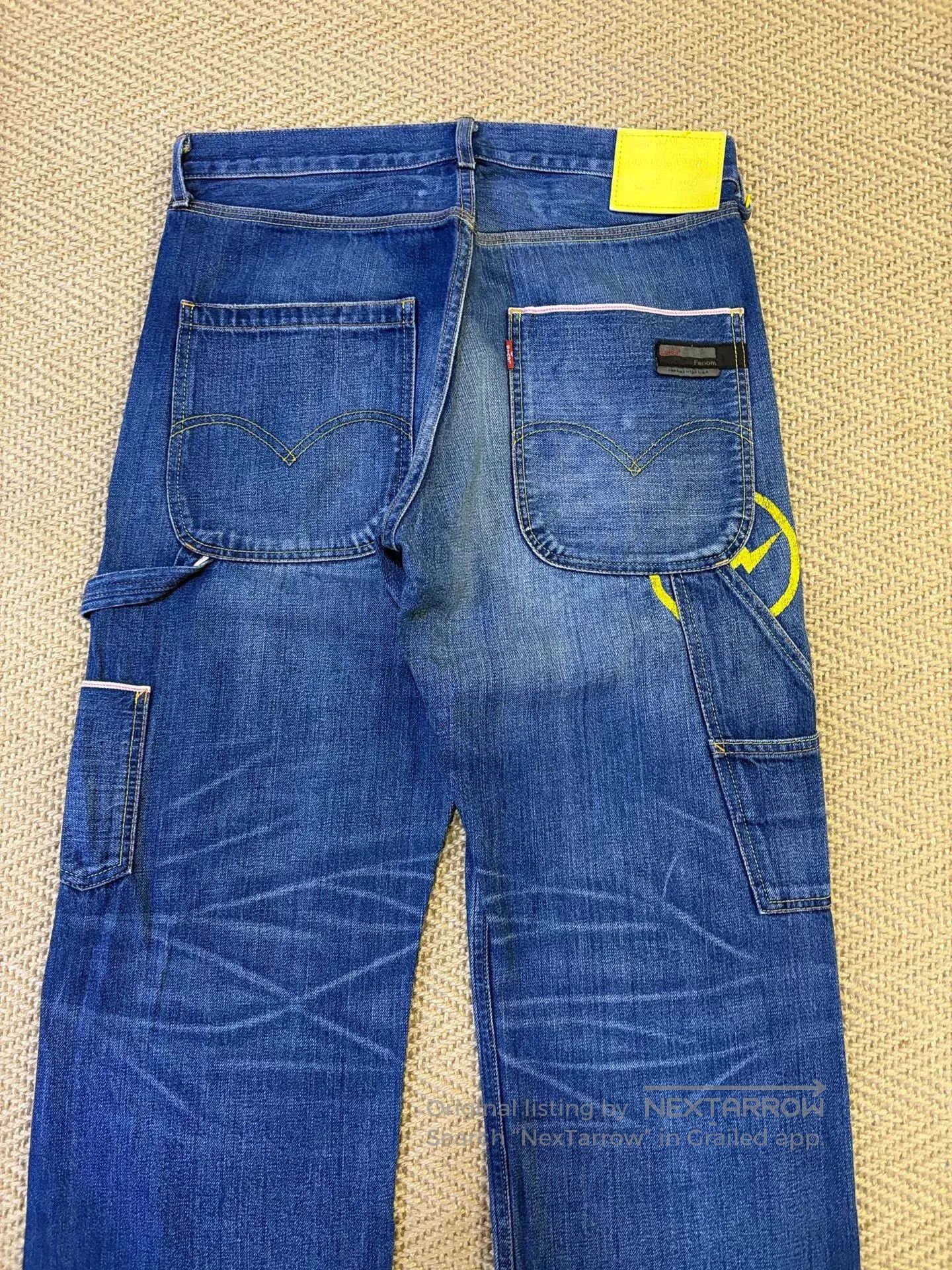 levis fenom workwear denim pants in blue.