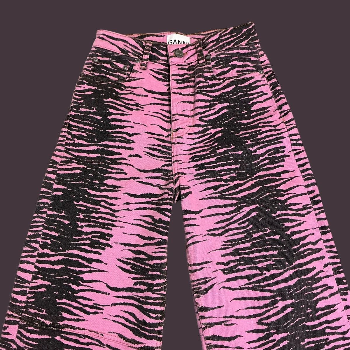 Ganni GANNI Pink Zebra Print Jeans Size 25" / US 0 / IT 36 - 4 Thumbnail