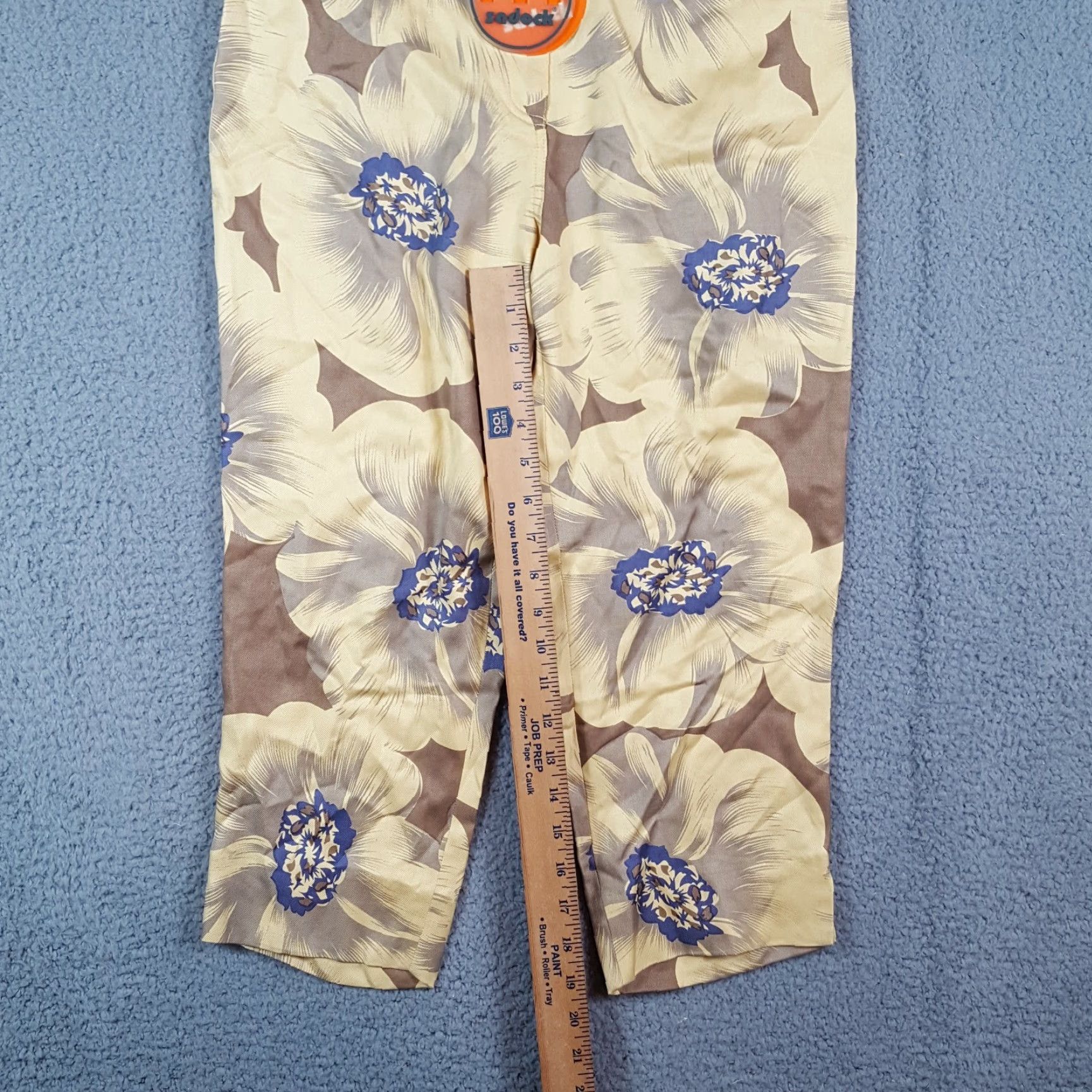 Vintage VINTAGE Jamie Sadock Yellow Floral 100% Silk Capri Pants Relaxed Tapered Women's Size 2 Y2K Bohemian Retro Size 26" / US 2 / IT 38 - 6 Thumbnail