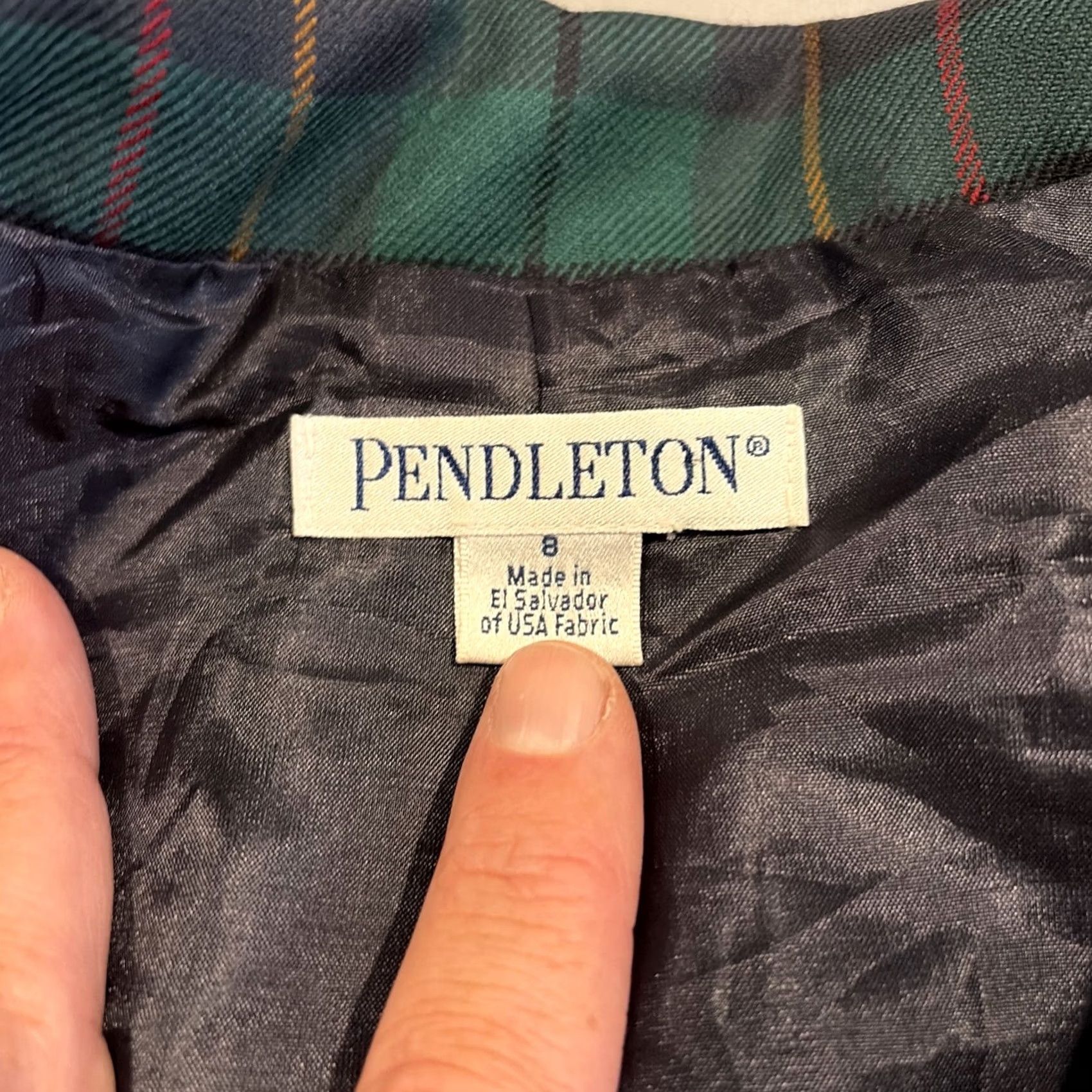 Pendleton VINTAGE Pendleton Blazer Jacket Double-Breasted Tartan Plaid 100% Virgin Wool Size 8 Women Blue And Green Regular Living? Size M / US 6-8 / IT 42-44 - 5 Thumbnail