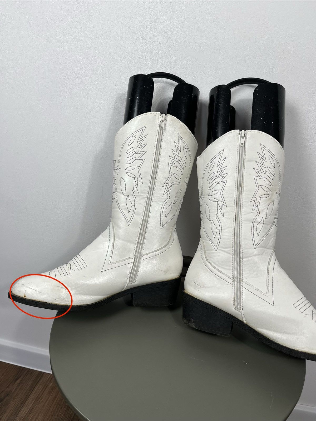 Other Women’s White Western Cowboy Boots EU 41 Faux Leather Size US 10 / IT 40 - 12 Thumbnail
