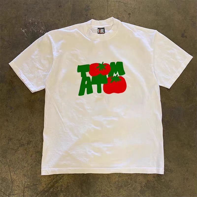 Japanese Brand × Vintage Casual street washed retro tomato print t-shirt Size US M / EU 48-50 / 2 - 1 Thumbnail
