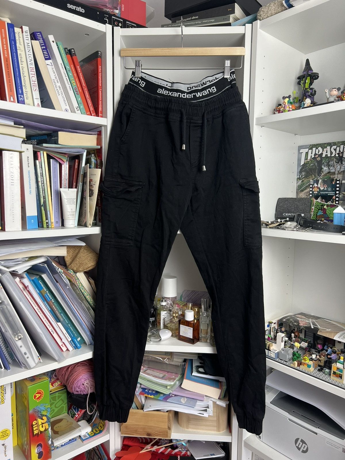 Alexander wang black cargo pants joggers 29 designer luxury