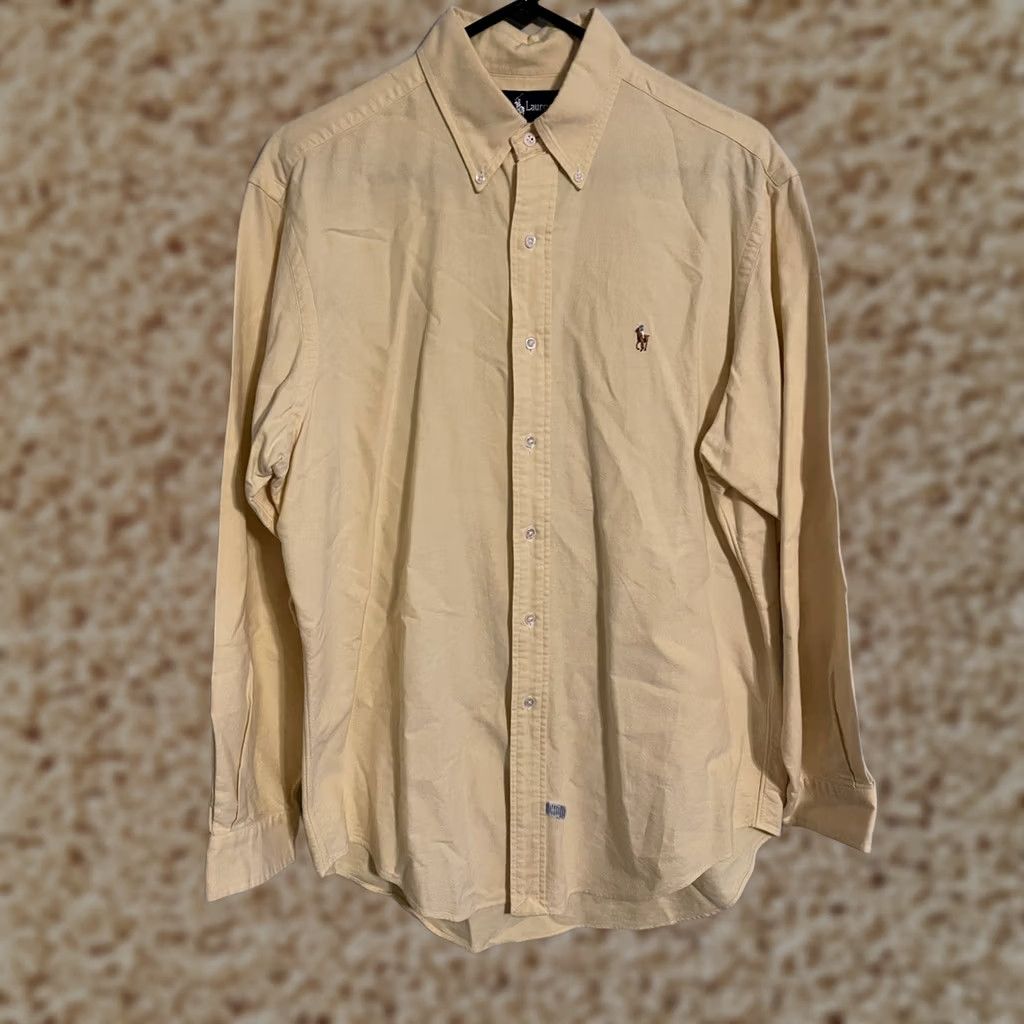Polo Ralph Lauren Polo Ralph Lauren Men's L/S Button Up Dress Shirt Yellow 16-34 Size 42R - 1 Thumbnail