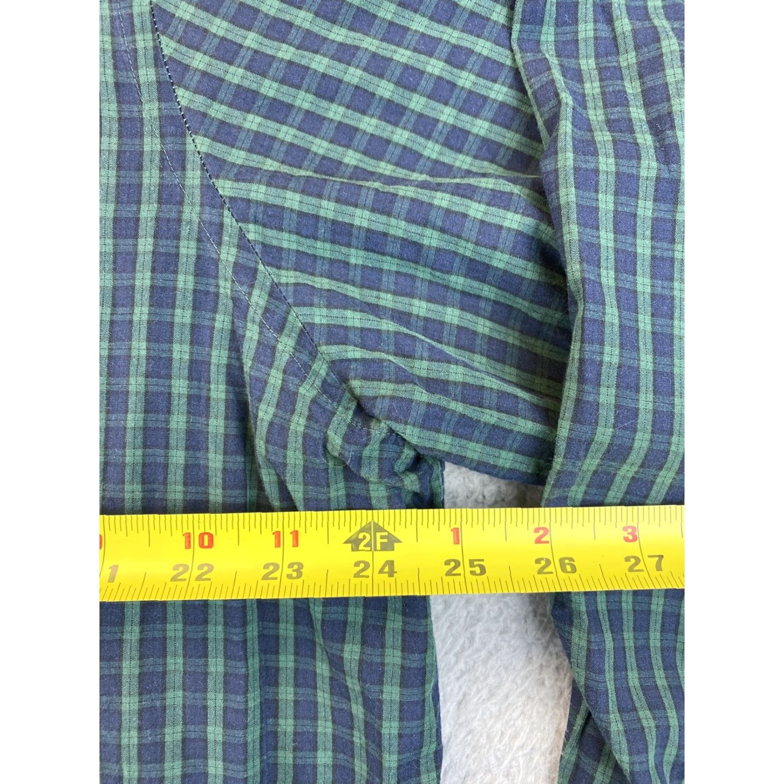 Croft & Barrow Vintage Croft & Barrow Men’s Dress Shirt Cotton Check Pattern Collared Button-Down Casual Business Green Blue 17.5 Regular Size 46R - 5 Thumbnail
