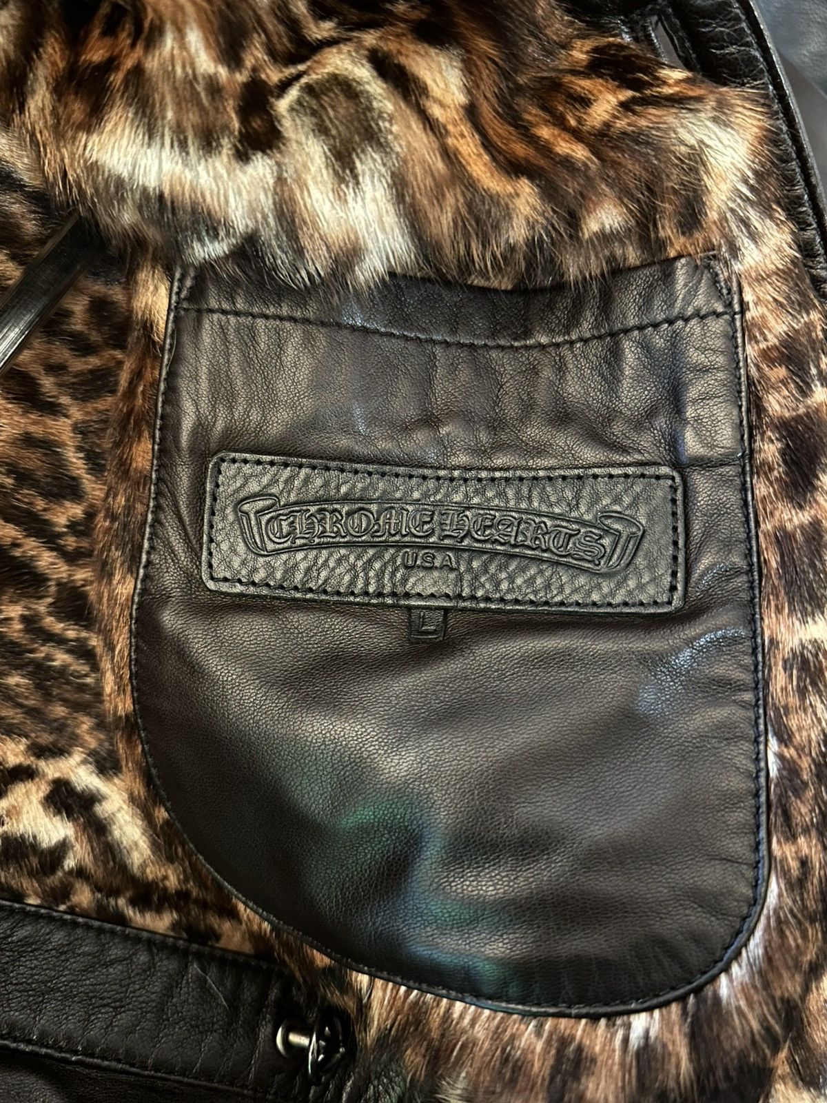 Chrome Hearts CHROME HEARTS LEATHER CHEETAH LINED JACKET Size US M / EU 48-50 / 2 - 5 Thumbnail
