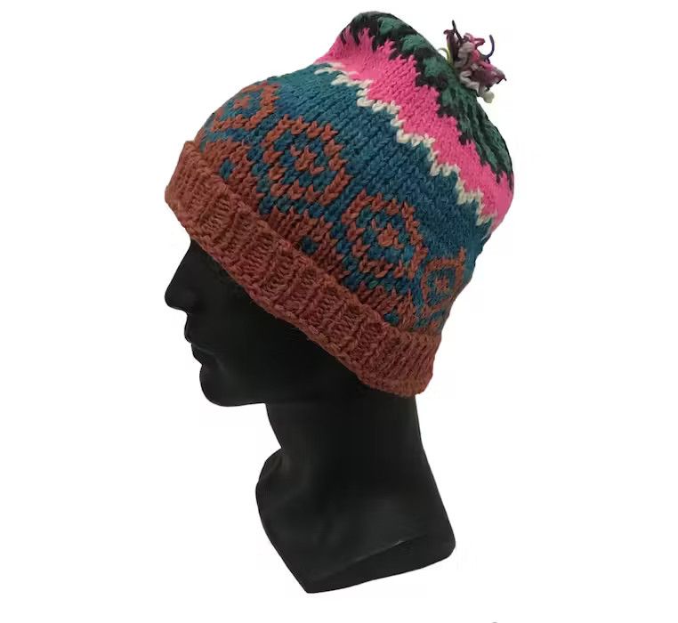 image of Knit Multicolour Beanie Hat, Men's