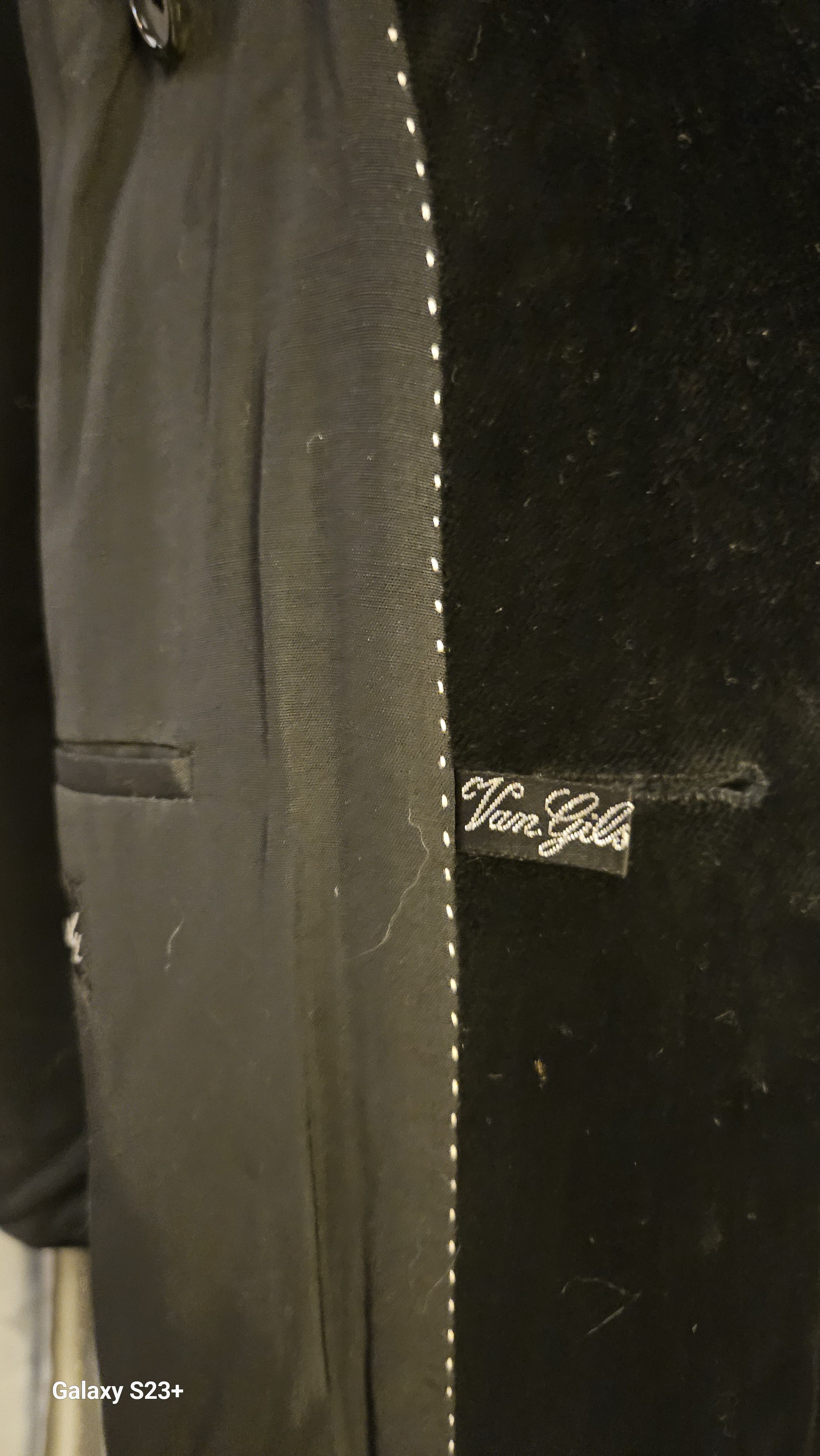 Van Gils Black Velvet Coat- by VAN GILS- Men's/sz. 36-38 (US) Size US M / EU 48-50 / 2 - 8 Thumbnail