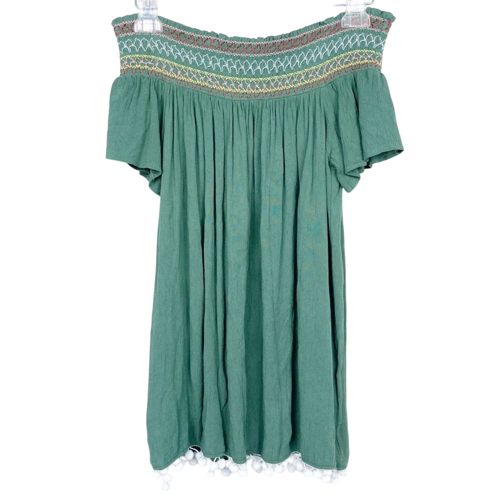 Other Francesca's Green Embroidered Off The Shoulder Top Sz S Size S / US 4 / IT 40 - 7 Thumbnail