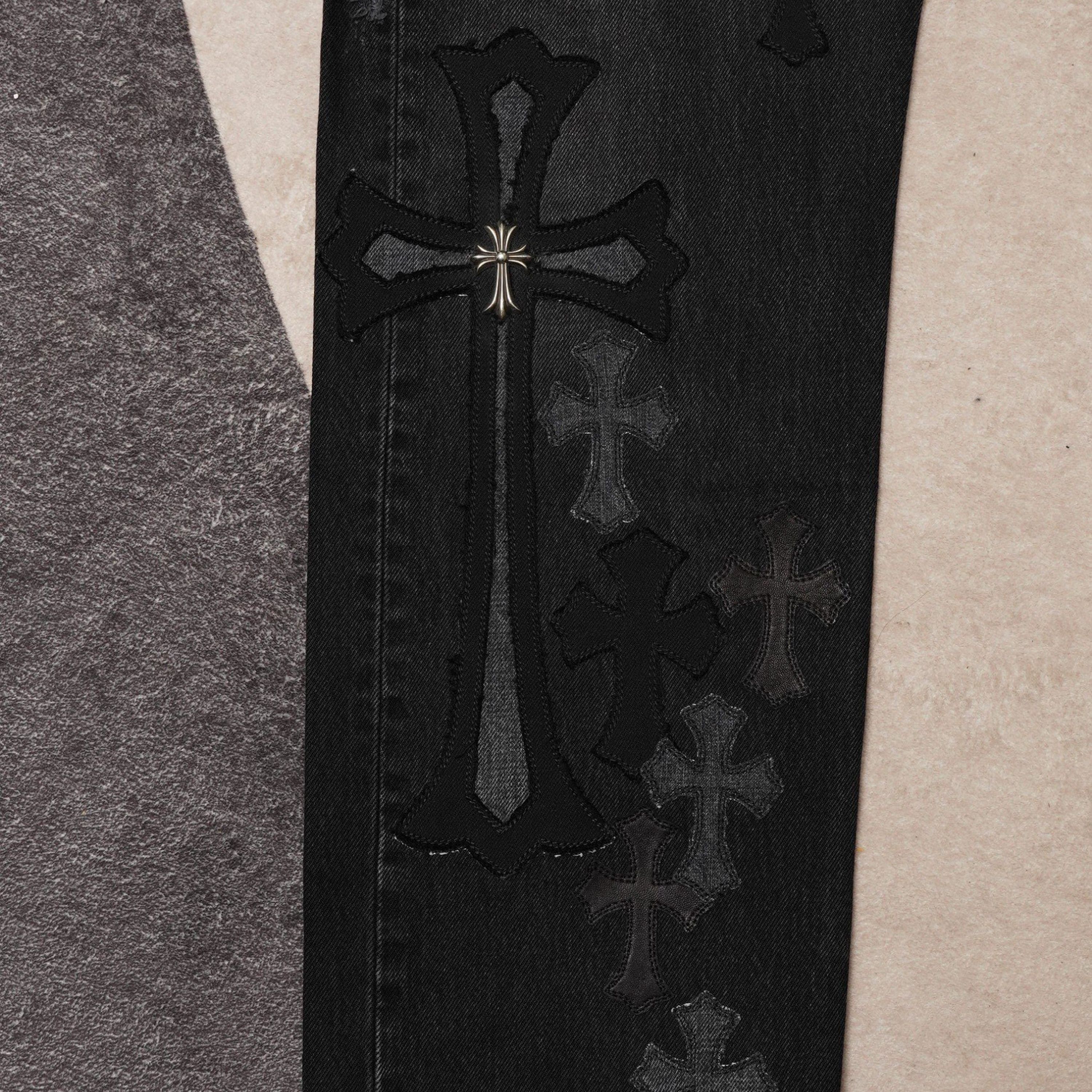 Chrome Hearts Chrome Hearts Black Denim Overpatched Vintage Jeans Size US 33 - 11 Thumbnail