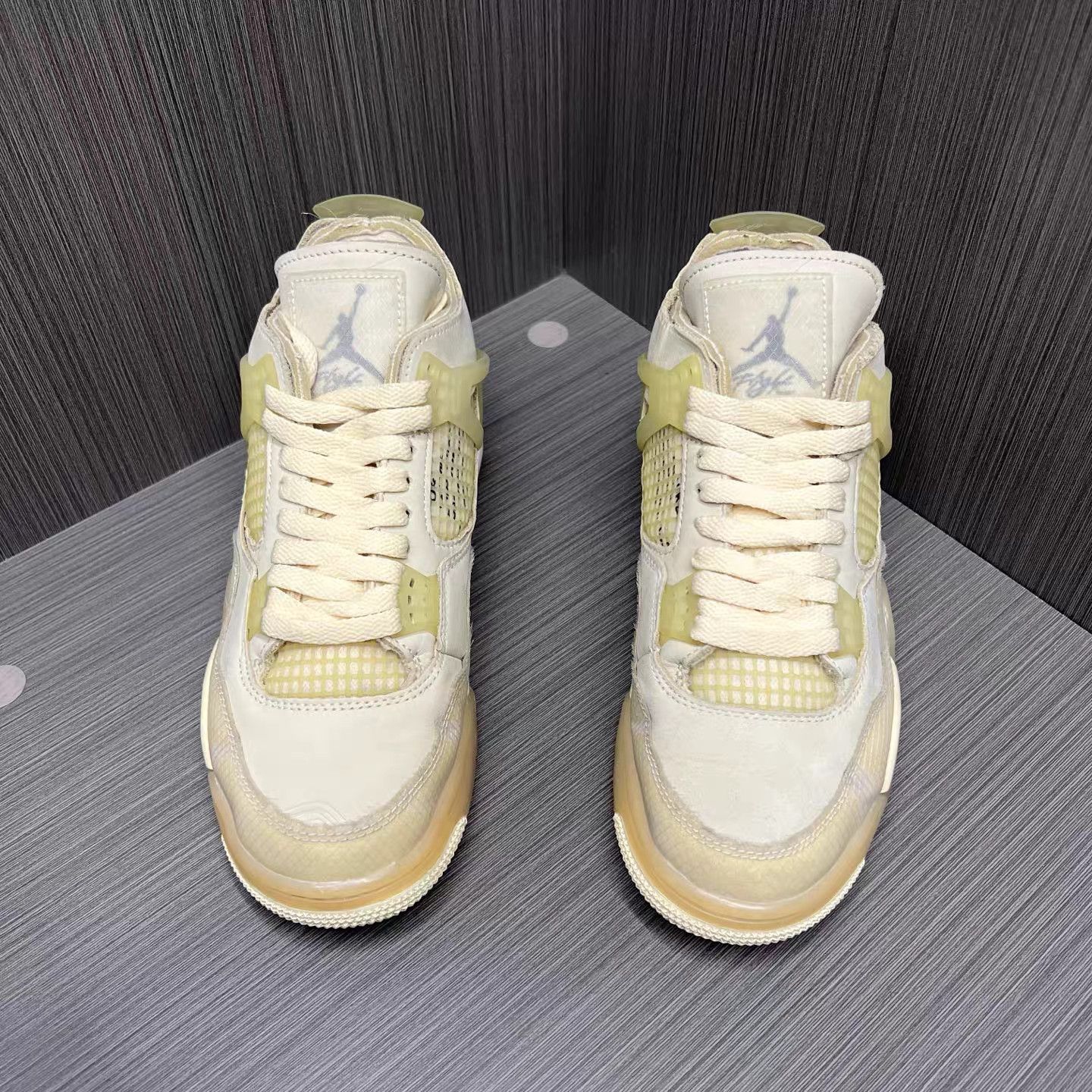 Jordan Brand OFF-WHITE × Jordan Air Jordan 4 Sail Sneakers K15 Size US 6 / EU 39 - 2 Thumbnail