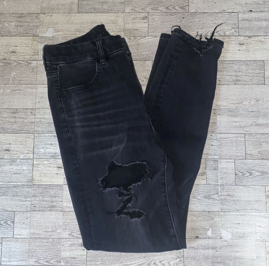 American Eagle Outfitters AEO, Black, Ultra Distressed, “Dream Jean” Skinny Jeans Size 30" / US 8 / IT 44 - 10 Thumbnail