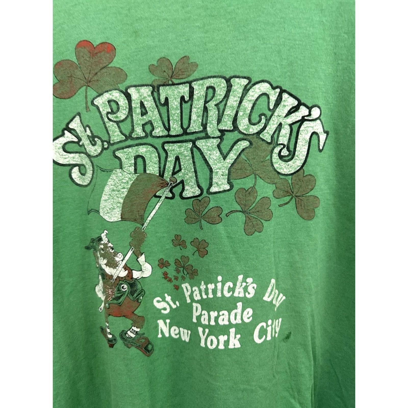 Vintage VTG 80s New York City St Patrick's Day Parade Paper Thin Burnout T-Shirt XL Shirt Mens Green Burnout 80s St Patrick's Day VTG NY City Size US XL / EU 56 / 4 - 4 Thumbnail