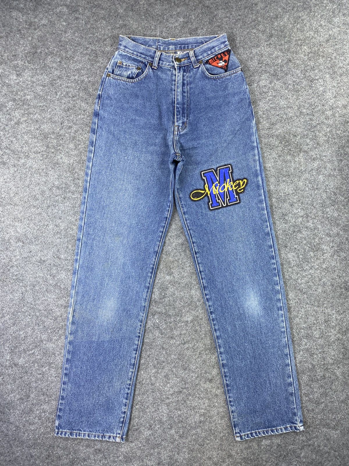 Disney × Mickey Mouse × Vintage Vintage Disney Mickey Mouse Blue Jeans - J1046 Size 24" / US 00 / IT 34 - 1 Thumbnail