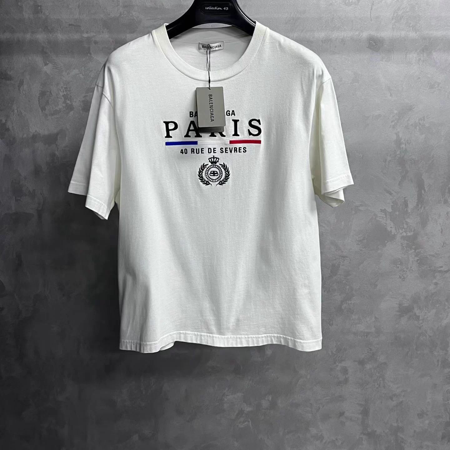 Balenciaga Balenciaga White Crown Logo Letter Print Short Tee Size US M / EU 48-50 / 2 - 1 Thumbnail