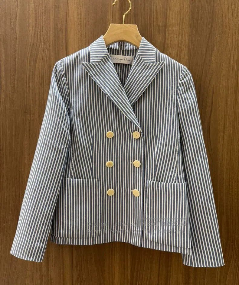 Dior Dior Striped double-breasted suit jacket Size XS / US 0-2 / IT 36-38 - 1 Thumbnail