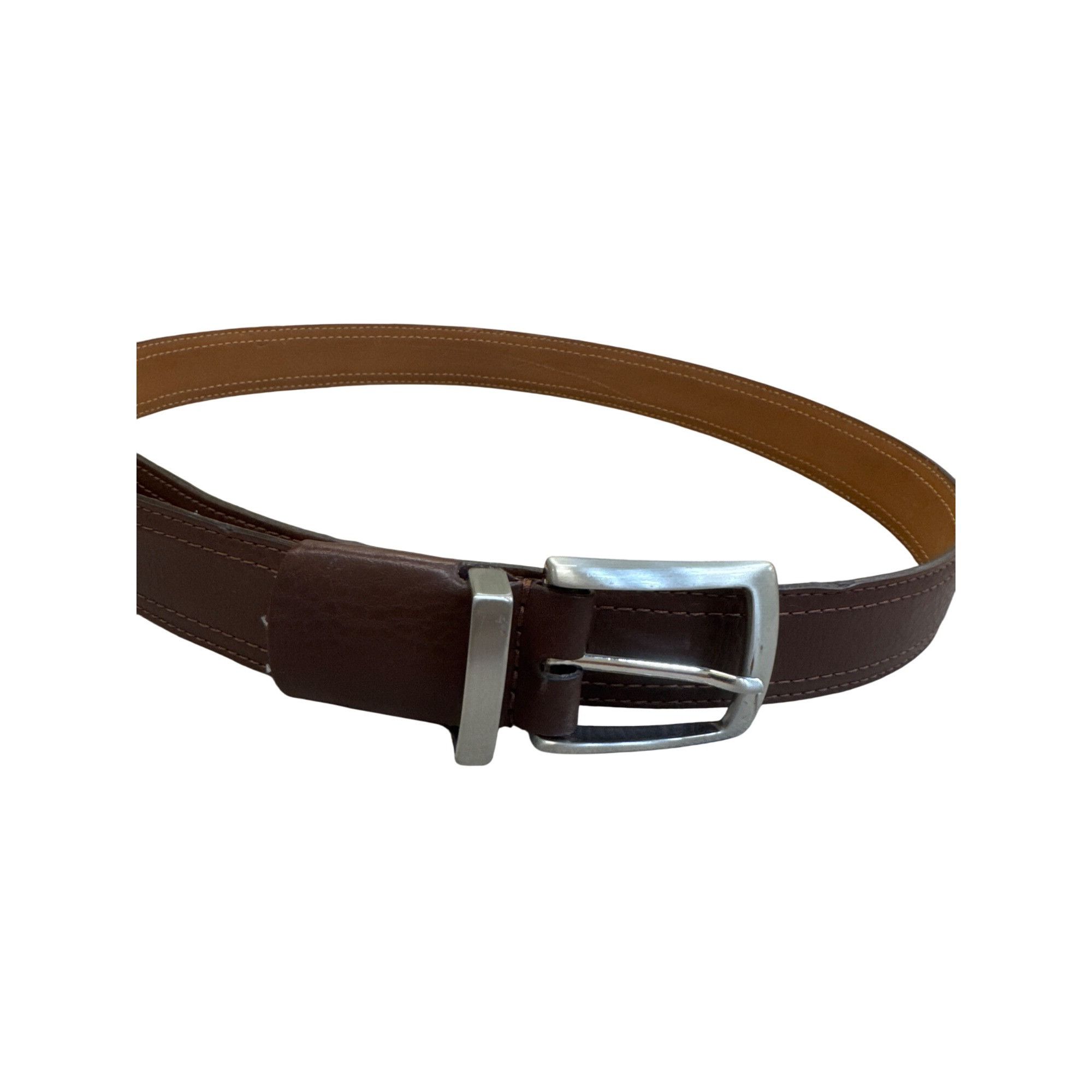 Nike Nike Brown Leather Belt With Silver Buckle For Men Size L SK Size 38 - 1 Thumbnail