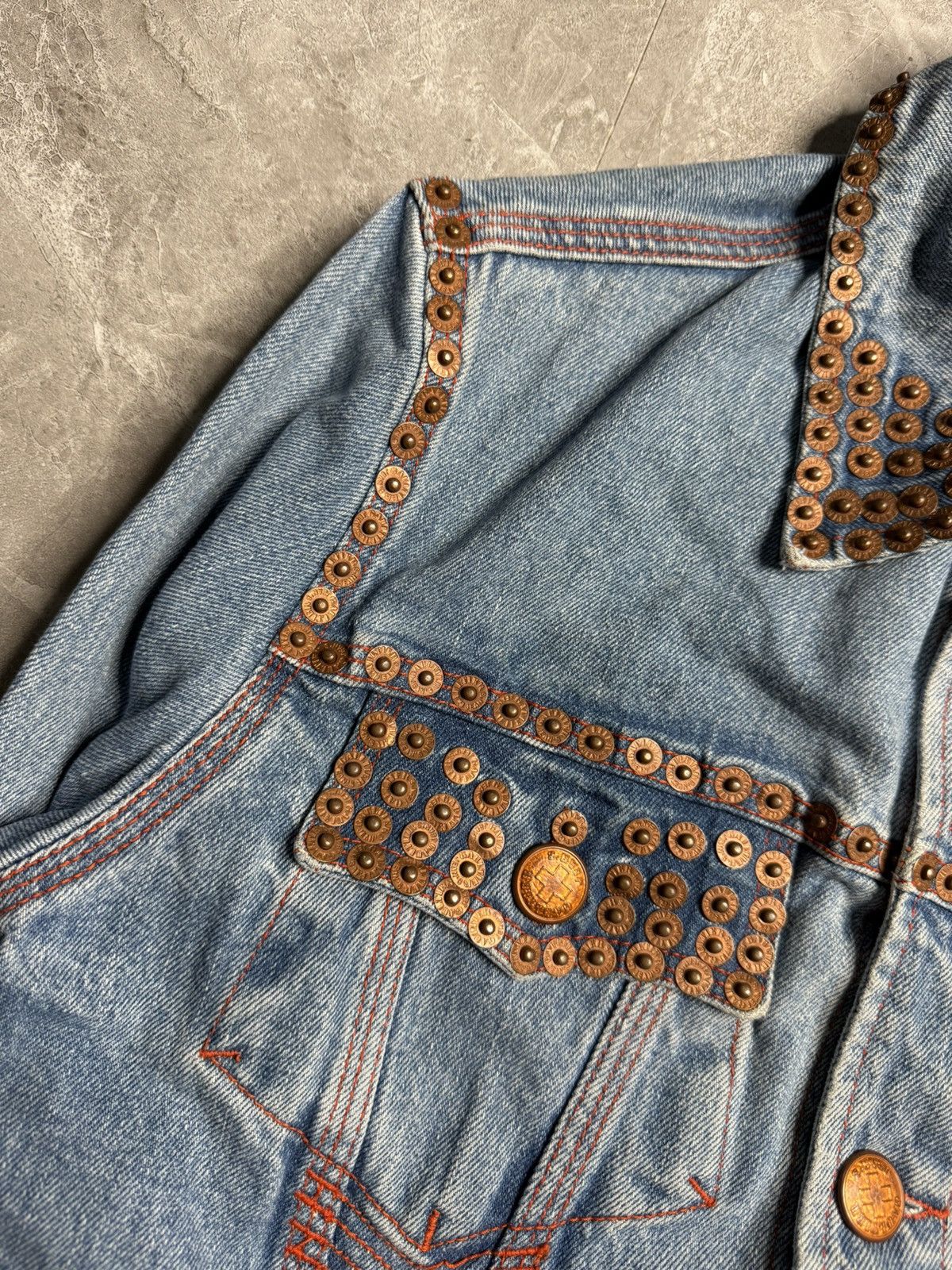 Jean Paul Gaultier Archival Jean Paul Gaultier Rivet Studded Cropped Denim JKT Size US S / EU 44-46 / 1 - 8 Thumbnail