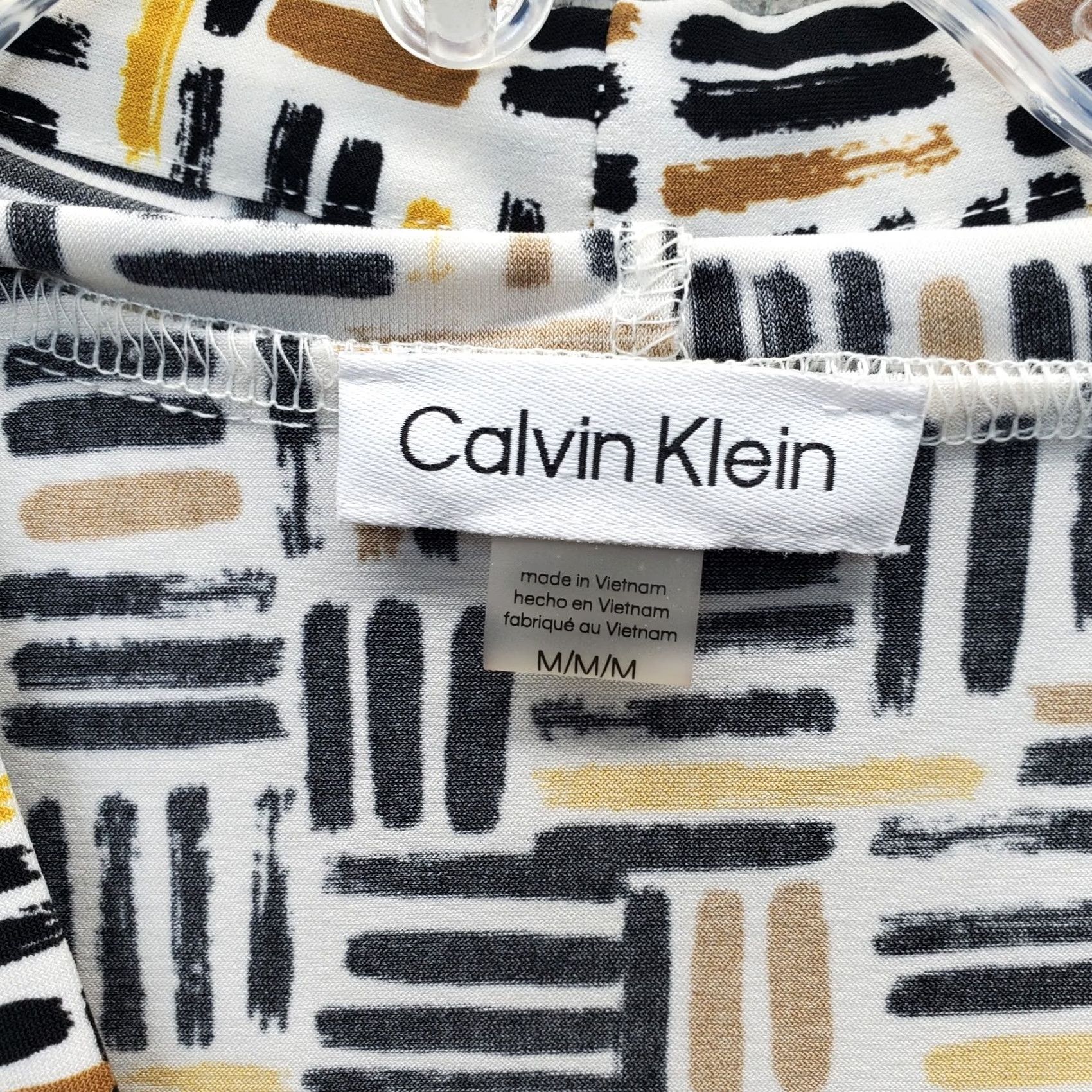 Calvin Klein Calvin Klein Blouse Womens M Multicolor Geometric Stretch V-Neck Pullover Shirt Sleeveless Top Size M / US 6-8 / IT 42-44 - 5 Thumbnail