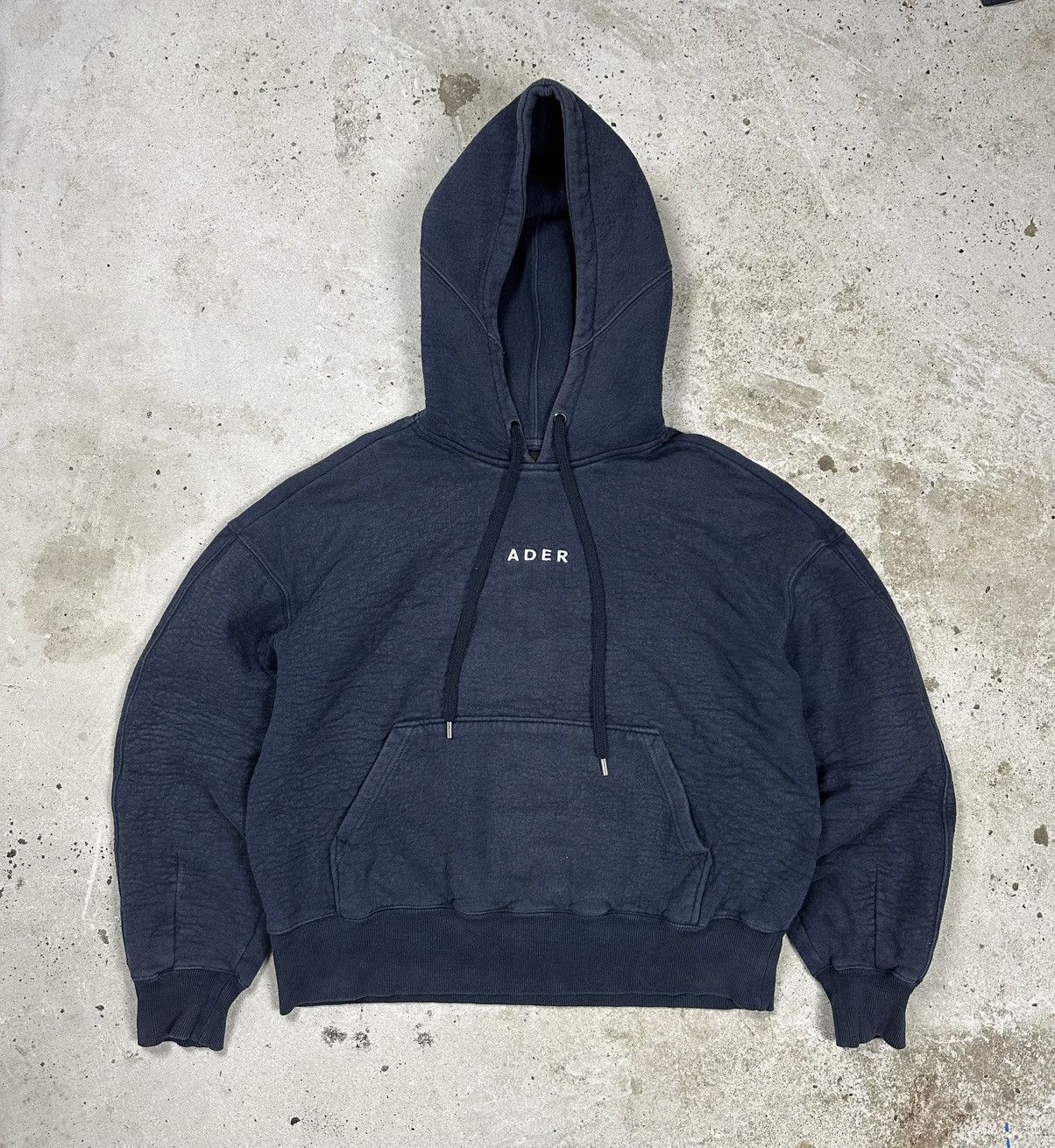 Ader Error Ader Error Navy Boxy Camel Hoodie Center Logo Size US S / EU 44-46 / 1 - 1 Thumbnail