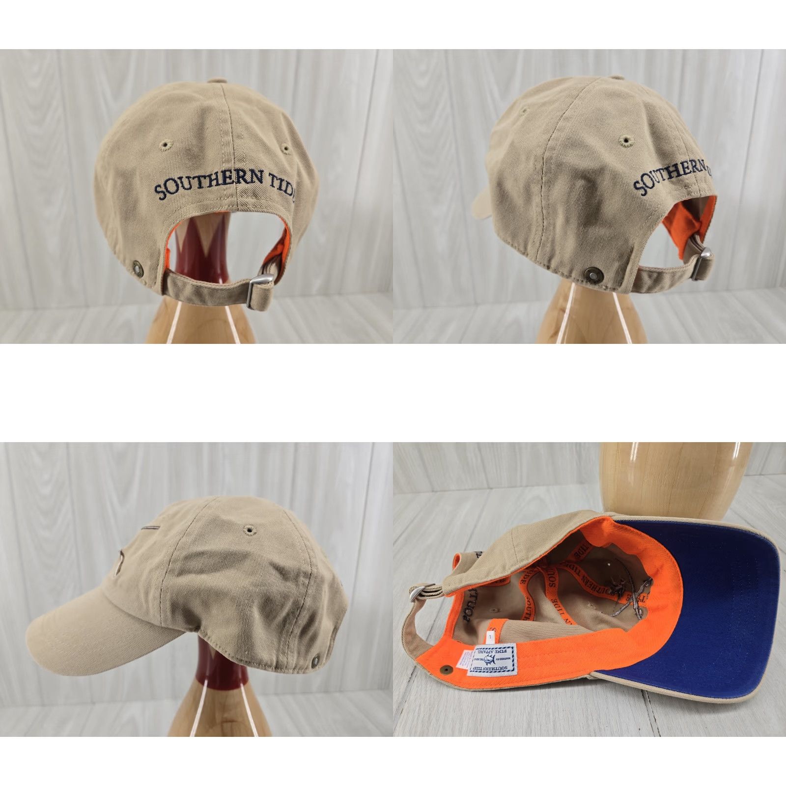 Southern Tide Southern Tide Cap Hunter Embroidered Cotton Adjustable Tan Baseball Cap Mens L Tan Embroidered Hunting Cap Size ONE SIZE - 9 Thumbnail