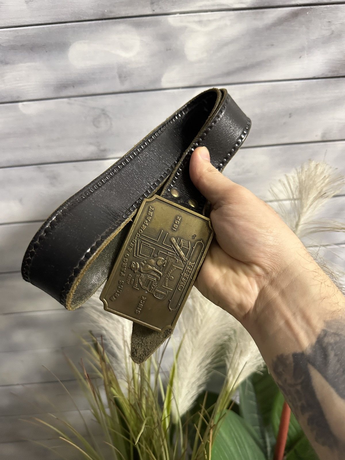 Leather Rare Vintage Leather Belt Wells Fargo and Company Omaha Size ONE SIZE - 3 Thumbnail