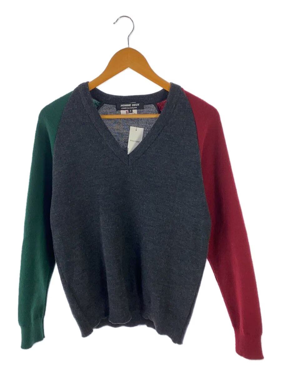 Comme des Garcons × Comme des Garcons Homme Deux Raglan V Neck Knit Sweater Size US M / EU 48-50 / 2 - 1 Thumbnail